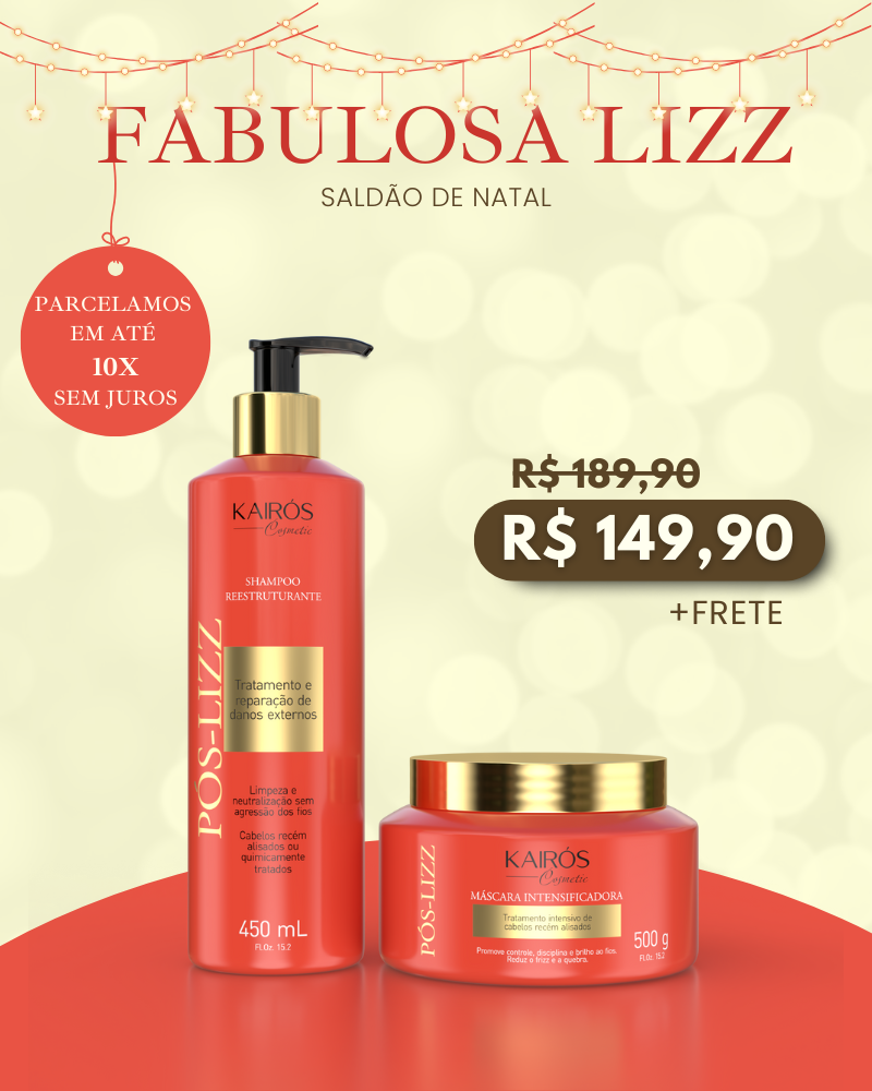 Kit Tratamento Pós Lizz: 1 Shampoo 450mL + 1 Máscara Intensificadora 500g